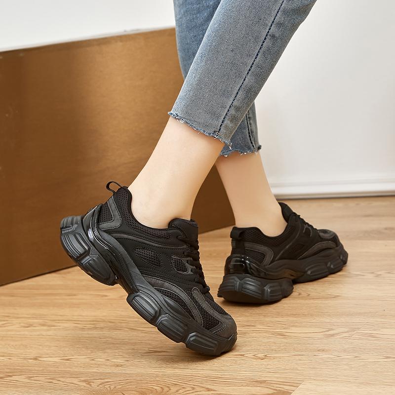 Women's Spring/Summer Thick Sole Dad's Shoes Women's Shoes High Grade Elevated Grey Casual Sports Shoes