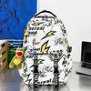 Schoolbag Japanese ins Street Lightning Personality Graffiti Backpack Trendy Cool Handsome Teen Boys Strong Durable Backpack
