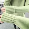 Herbst und Winter Damen Pullover Langarm Shirt unten Lose Frische High Neck Pullover Strickpullover