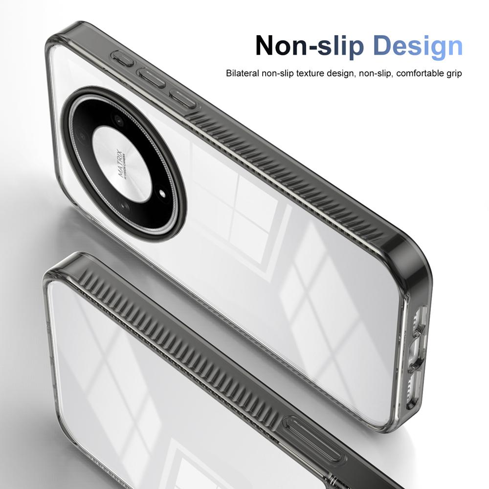 KEYSION Transparent Case for HONOR X9b 5G X9A 5G TPU+PC Anti-slip HD Clear Shockproof Phone Cover for Huawei Magic 5 6 Lite 5G