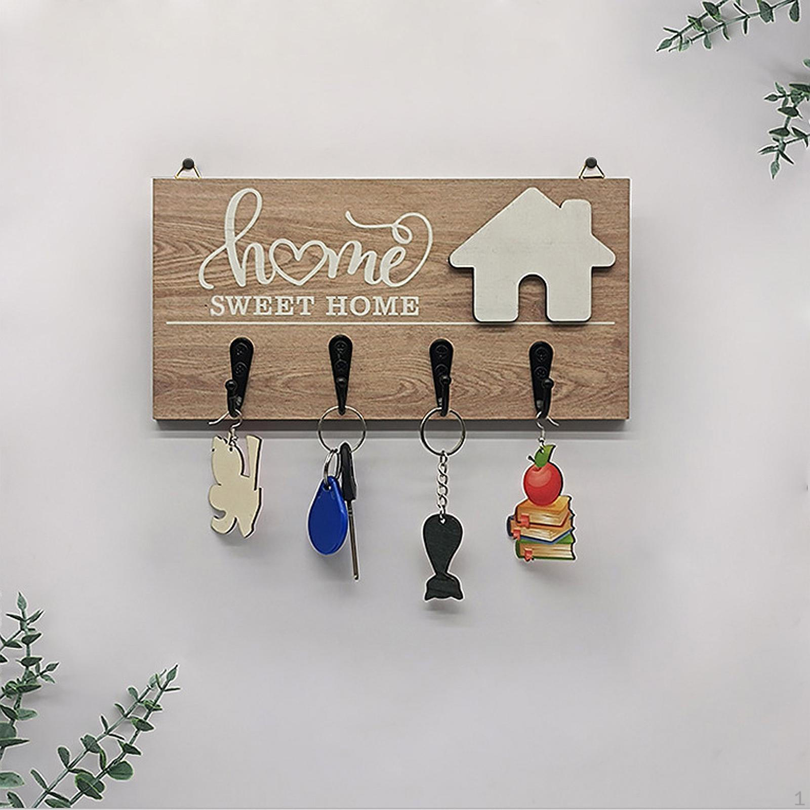 

Настенный деревянный держатель ключей для организации и хранения дома White House Shaped