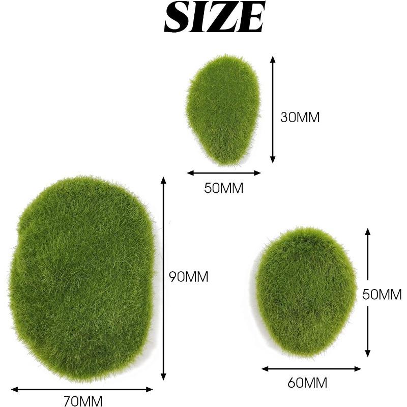 

30 PCS 3 Size Artificial Moss Rocks Decorative Green Moss Balls Moss Stones for Floral Arrangements Fairy Gardens Crafting