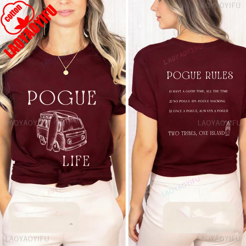 Pogue Fan Life Shirt Outer Banks Gift for Fans Rules Unisex Tee Commuter Allmatch Printed Tshirt Tops Casual Shortsleev