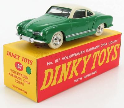 DINKY TOYS Volkswagen Karmann Ghia 1955 Verde KARMANN GHIA Dinky Reedição Mini Carro 1/43