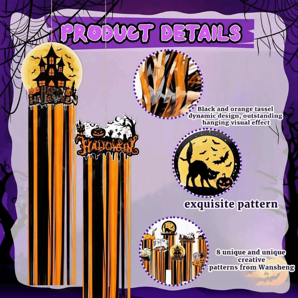 8Pcs Creative Halloween Pumpkin Hanging Decor DIY Halloween Hanging Sign Front Door