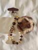 Vintage Personalized Fur Ball Pendant Leopard Print Bead Bracelet Suitable For Universal Ccd Headphone Keychain