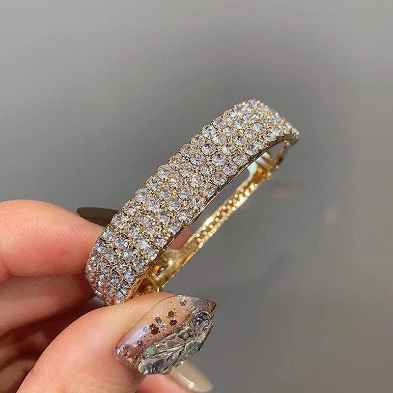 

Exquisite Rhinestone Hairpins For Woman Fashion Hair Accessories Rhinestone Ponytail Hair Clips Headdress Hair Barrettes золотой