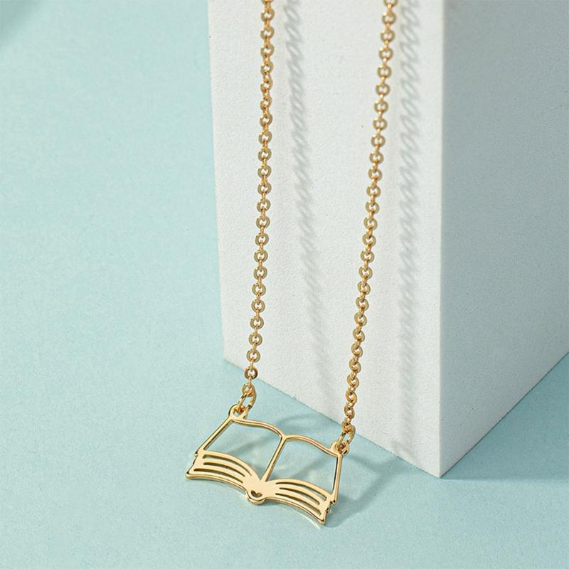 Abschluss-Saison Halskette mit hohlem Buchanhänger Einzigartige und stilvolle Choker-Schlüsselbeinkette Symbolisch und bedeutungsvoll