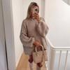 Women's Street Fashion Semi-high-neck Knitted Sweater Coat