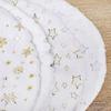 Christmas Tree Skirt White Plush Snowflakes Faux Fur Xmas Trees Skirts Base Cover New Year Ornaments Home Decoration Carpet 38Cm