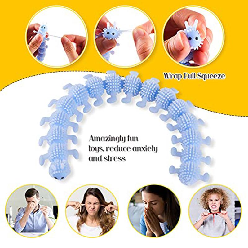 1/5/10 Stück Raupe Dehnbares Schnur Fidget Sensorik Spielzeug Wurm Stress Fidget Spielzeug Für Erwachsene Kinder Stress Angst Linderung Spielzeug