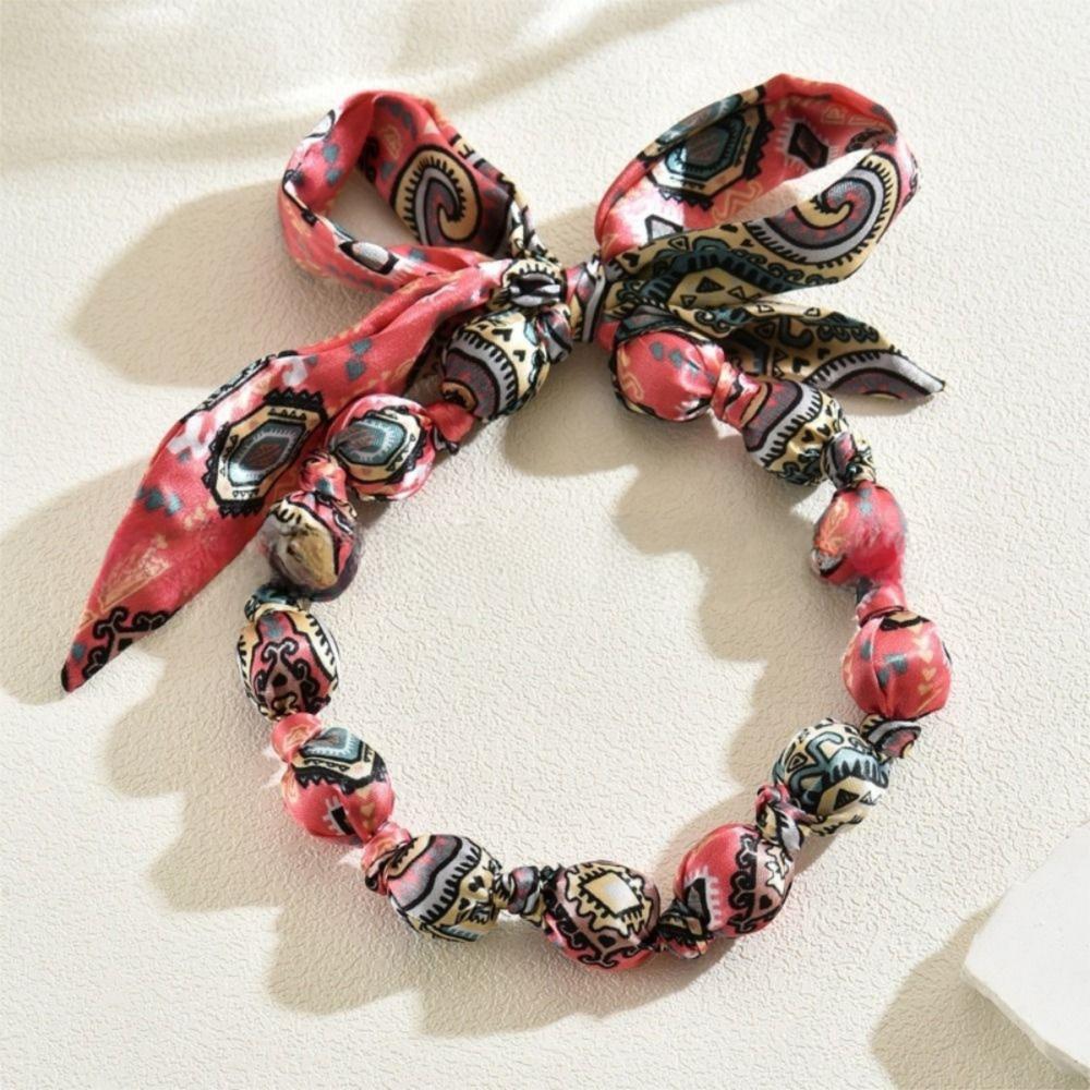 Floral Printed Boho Style Neckerchief Bohemia Style Clavicle Collar Women Scarf Necklace  Party