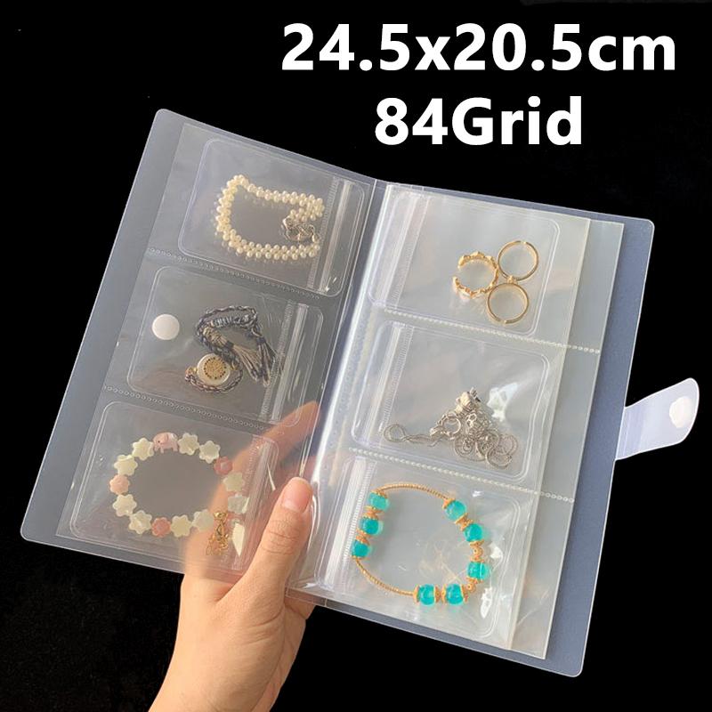 

240Grid Transparent Jewelry Organizer Storage Albums Gift with Box Reclosable Necklace Rings Earring Bags Portable Jewelry Boxes