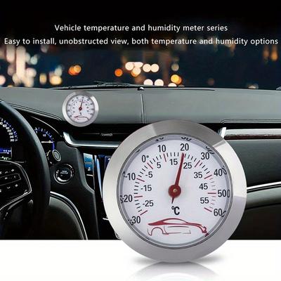 Mini Car Dashboard Thermometer Portable Vehicle Thermometer Round Temperature Gauge Meter Car Home Decoration.