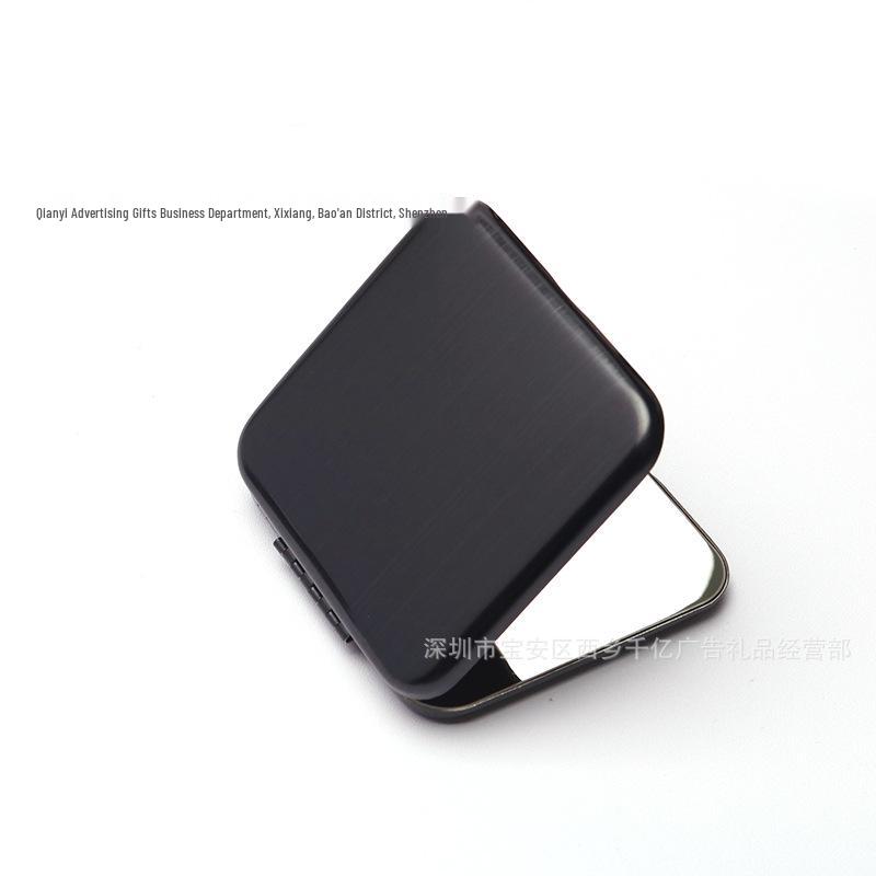 Engravable Stainless Steel Foldable Makeup Mirror - Unbreakable, Portable, Round/Square Design, Compact Size