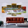 5 Panels Waterfall Posters Canvas Pictures Home Decor Scenery Painting Prints Wall Art for Living Room Forest Tree NO FRAME