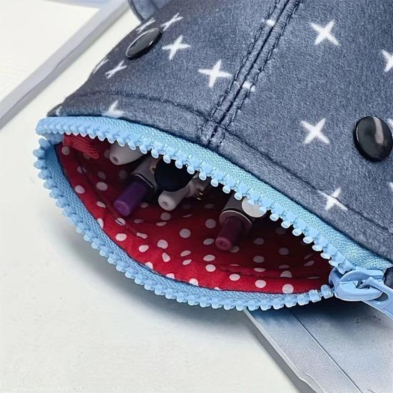 Pencil Bag Shark Shape Smooth Zipper Closure Pen Holder Large Capacity Thickened Funny Stationery Organizer