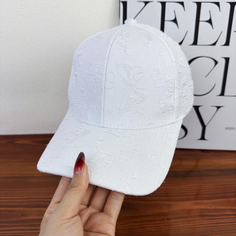 New Spring and Summer Heavy Industry Butterfly Embroidery Baseball Cap Female Pink Sweet Temperament Sun Hat Versatile Sunscreen Hat