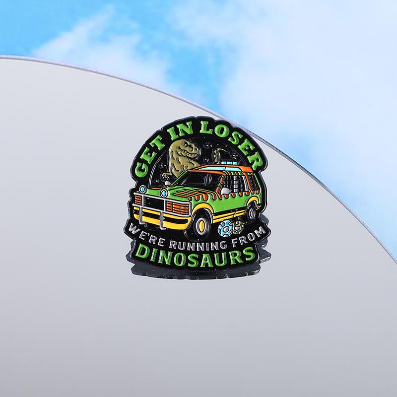 Get In Loser We're Bustin Ghost Enamel Pin We're Going Back In Time Sci-Fi Film Brooches Lapel Badge Jewelry Gift For Friends