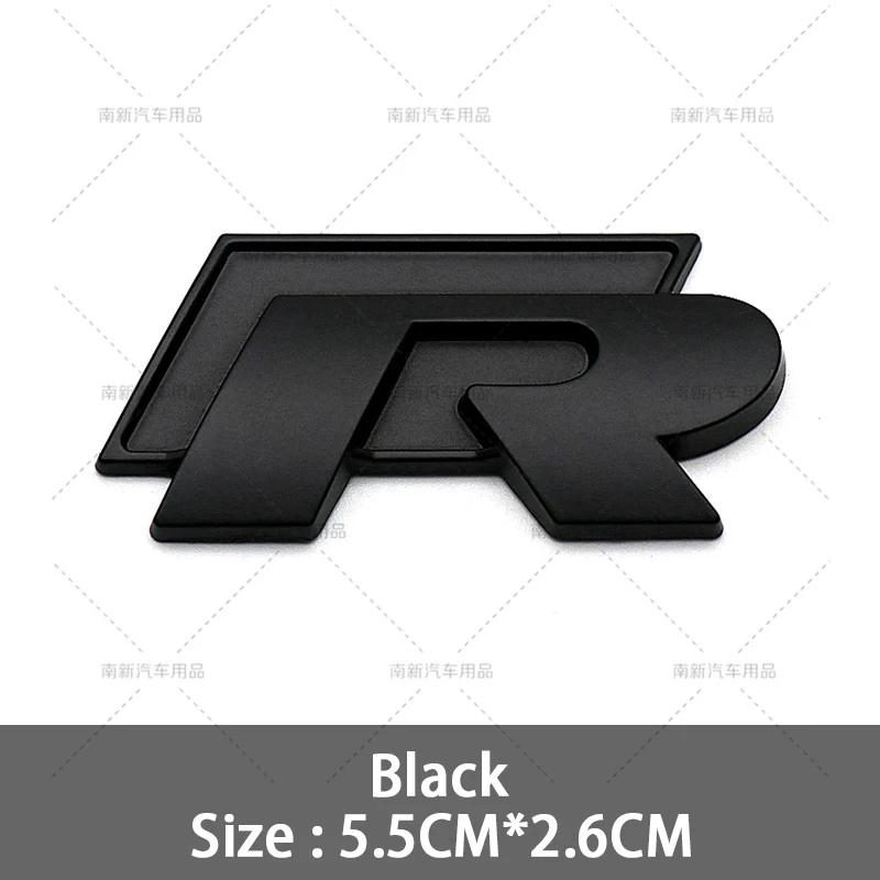 RUNTB1 VW 2026 Hot 3D Metal R Grille Badge Rear Tail Trunk Emblem Decal Stickers For Volkswagen VW Polo Passat Golf Jetta Tiguan Sagita