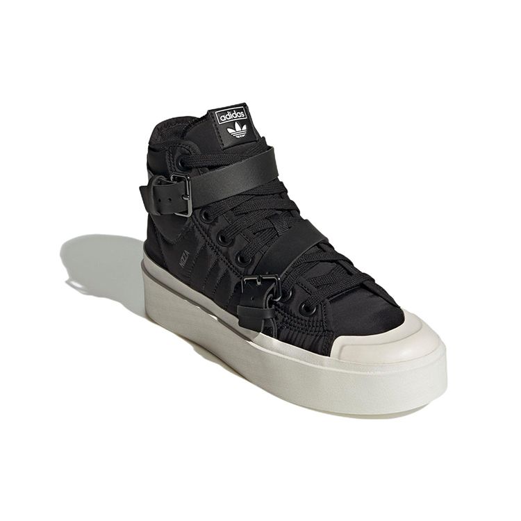Adidas Originals Nizza Bonega Comfortable Non-Slip Durable High-Top Skate Shoes Women Skate Shoes Black White GW6760