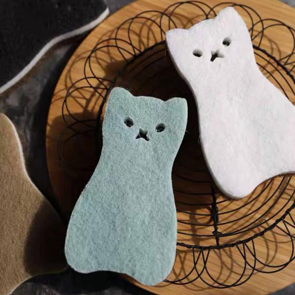 Soft Cat Sponge Set Easy to Maintain Cleaning Sponge Pad Versatile for Kitchen Dish Washing Bathroom Car Cleaning Pad
