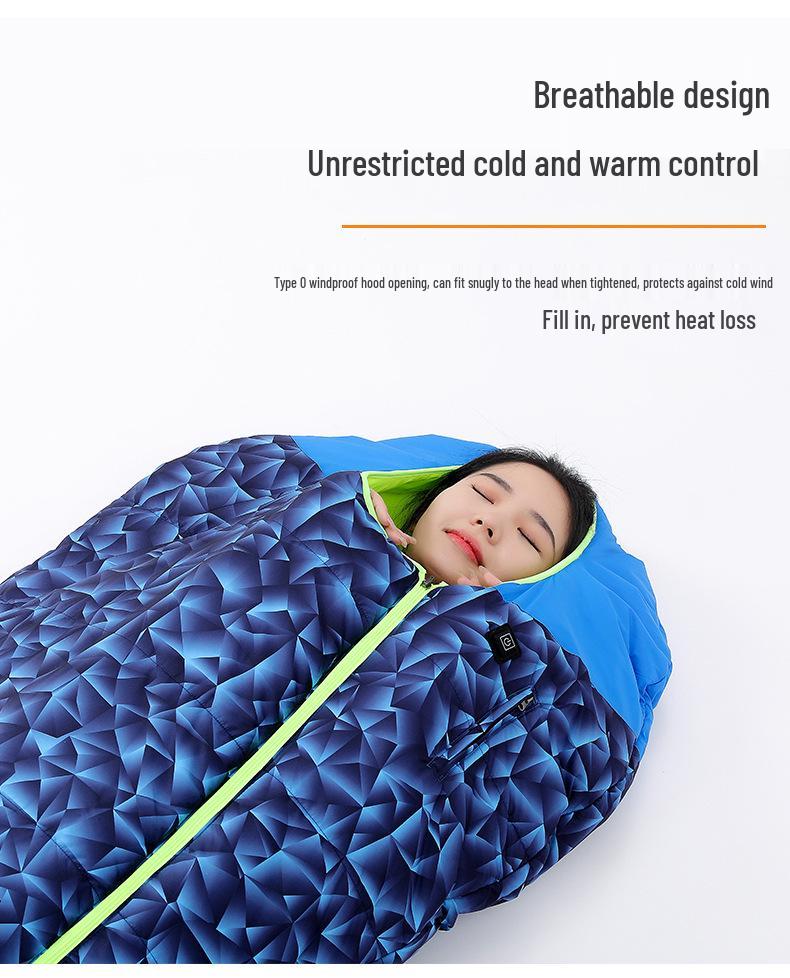 Electric Heated Envelope-Style Adult Sleeping Bag - Constant Temperature, Dirt-Proof, for Outdoor Camping & Office.