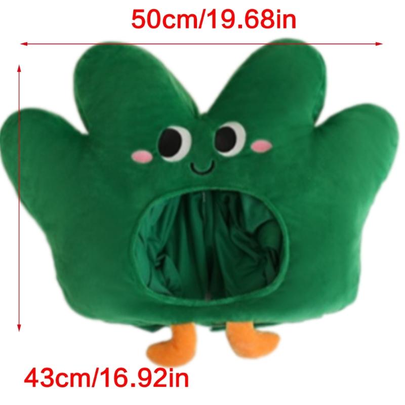 Novel Funny Little Grass Headgear Plush Little Grass Hat Cartoon Plant Headgear Hat Photography Props for Women Men