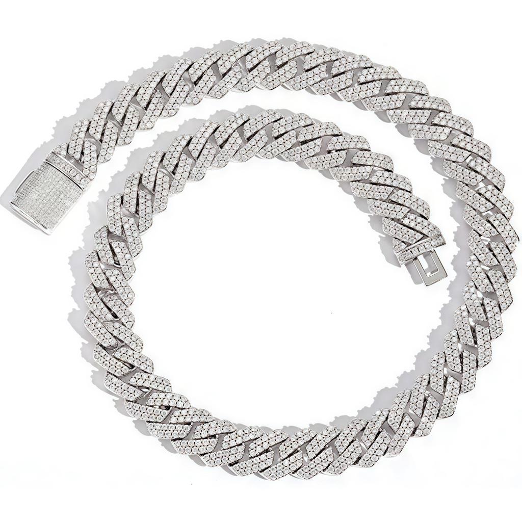 14mm Iced Out Cuban Link Chain Diamond Chain Necklace Bling 5A+ Cubic Zirconia Thick Cuban Link Choker Chain Luxury Hip Hop Jewelry for Men and Women