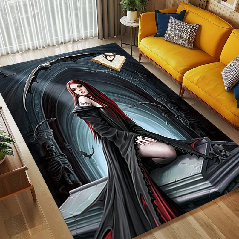 Gothic Beauty Living Room Nonslip Area Rug Soft Carpet For Bedroom Game Playroom Sofa Office Home Decor Doormat Christmas Gift