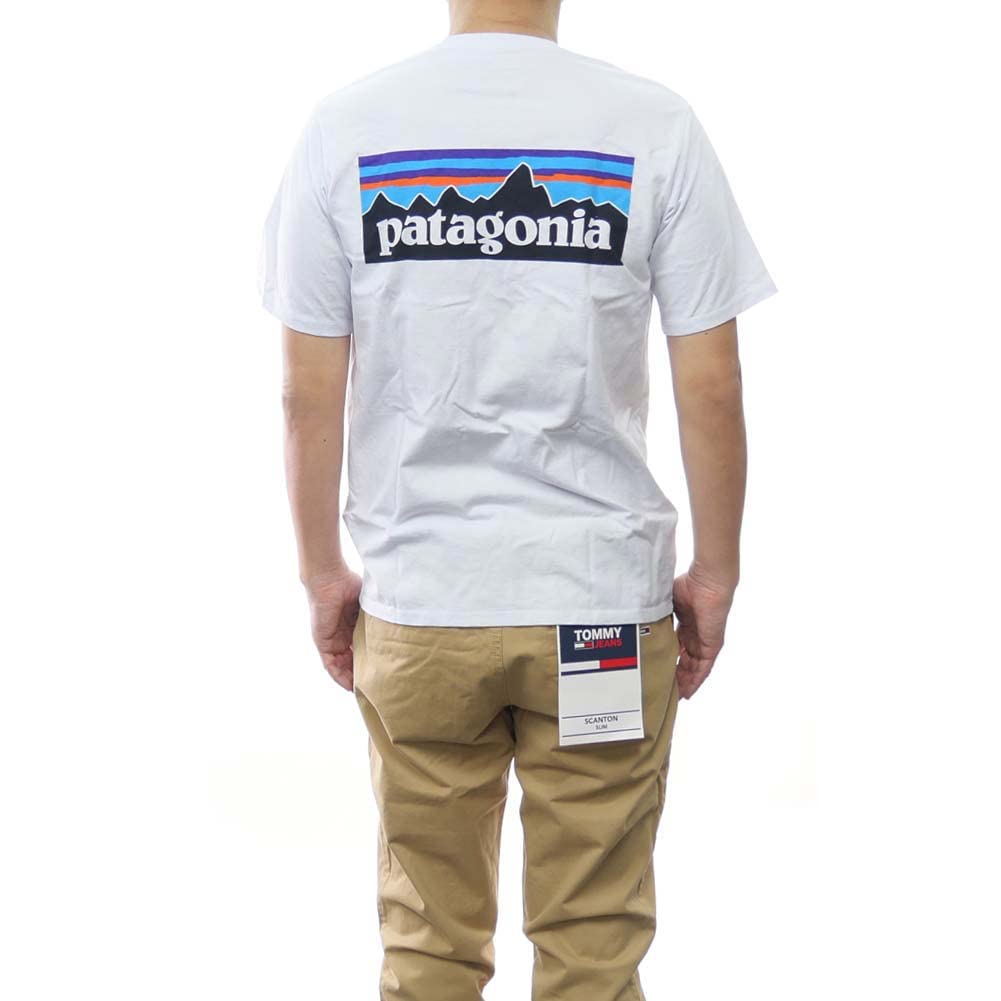 PATAGONIA Logo Responsibility White Men's P-6 T-Shirt, (XS) [Used]
