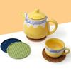 6Pcs/Set Drink Grade Coaster Food Round Thickened Anti-scald Raised Points Heat Insulation Non-slip