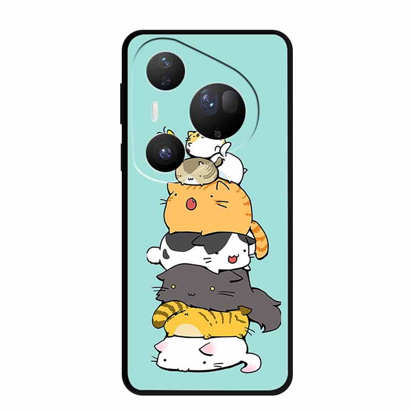 For Huawei Pura 80 Ultra 5G Case Wolf Tiger Lion Cat Black Silicone Soft Phone Case For Huawei Pura80 Ultra Back Cover Case Para