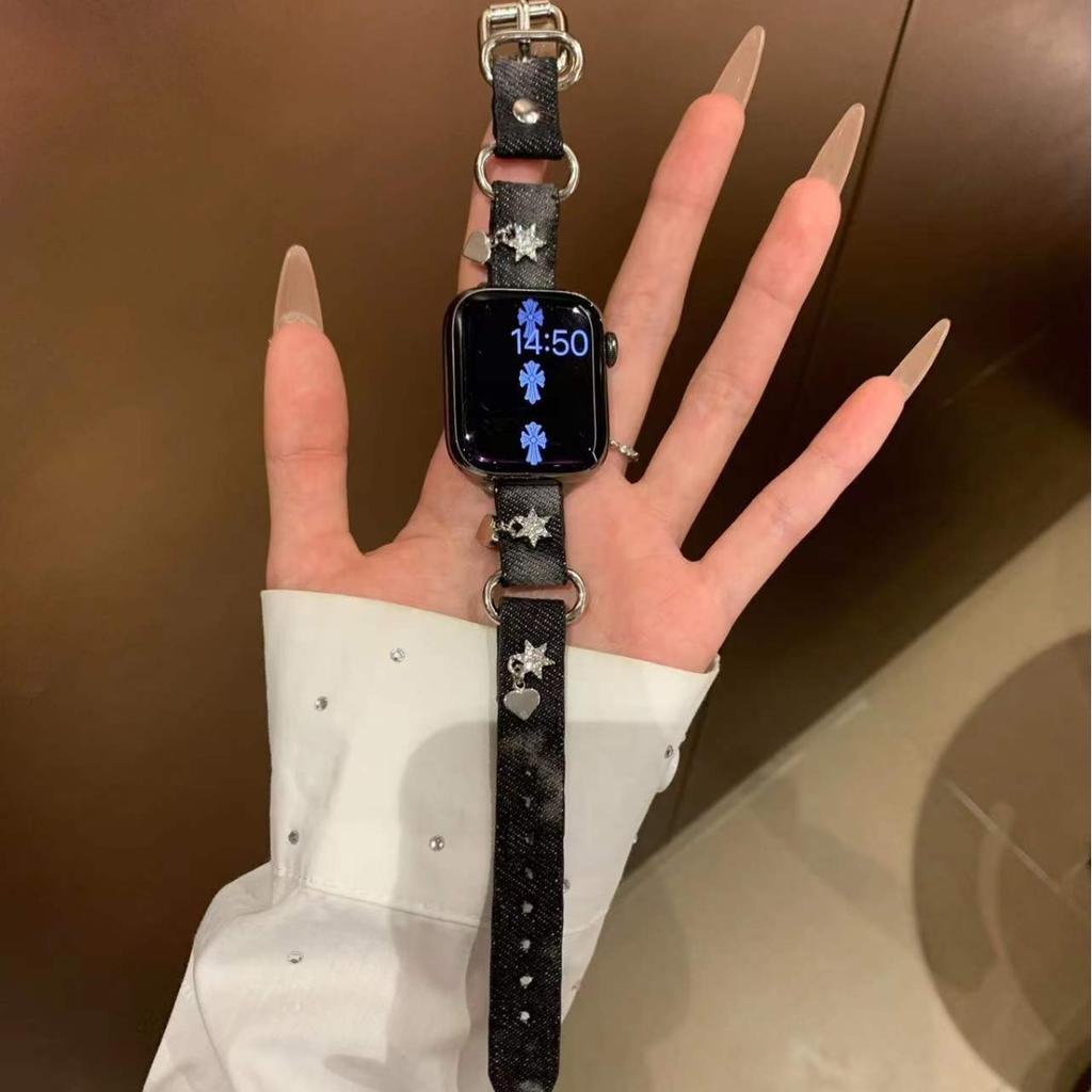 Applewatch10 new gradual change denim star strap for apple watch iwatch987se6 strap