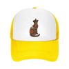 Bohemian Botanical Cat Silhouette Po Mesh Baseball Cap Casual Hat Outdoor  For Womens Unisex FeUnisex