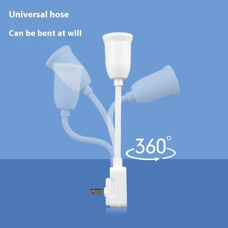 1Pc Us Plug To E27 Lamp Base Conversion Led Light Wall Flexible Lamp Holder Converter With Switch Led Head Bulb Socket