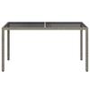 Vidaxl Garden Table, 150X90X75 Cm, Glass and PE Rattan, Grey