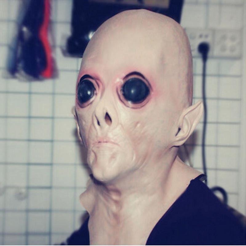 Unisex Creepy Ufo Alien Face Full Mask Perfect For Halloween And Cosplay Events