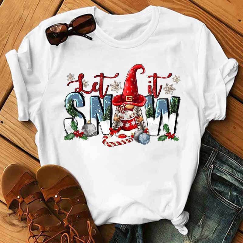 Damen Sommer Lässiges Kurzarm-T-Shirt Weihnachts-Serie Malerei Grafik Ästhetisch Harajuku Stil Grafik-T-Shirt