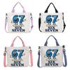 Steal Brainrot Canvas Shoulder Bag Six Seven Cartoon Pattern Print Crossbody Boys Girls Fashion Large Capacity Handbag A 67 Kid Friendly Entertaining