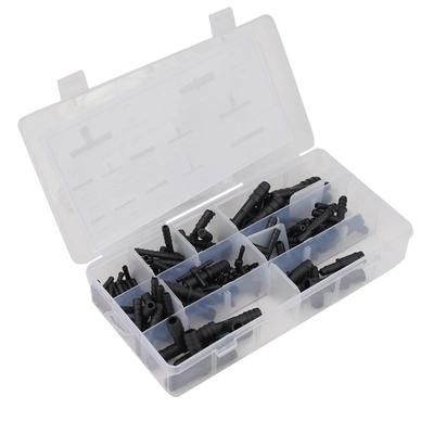 113PCS Vacuum Connector Assortment Automotive Vacuum Tubing Connector Tee Kit Vacuum Line Fittings Vacuum Hose Fittings Tools