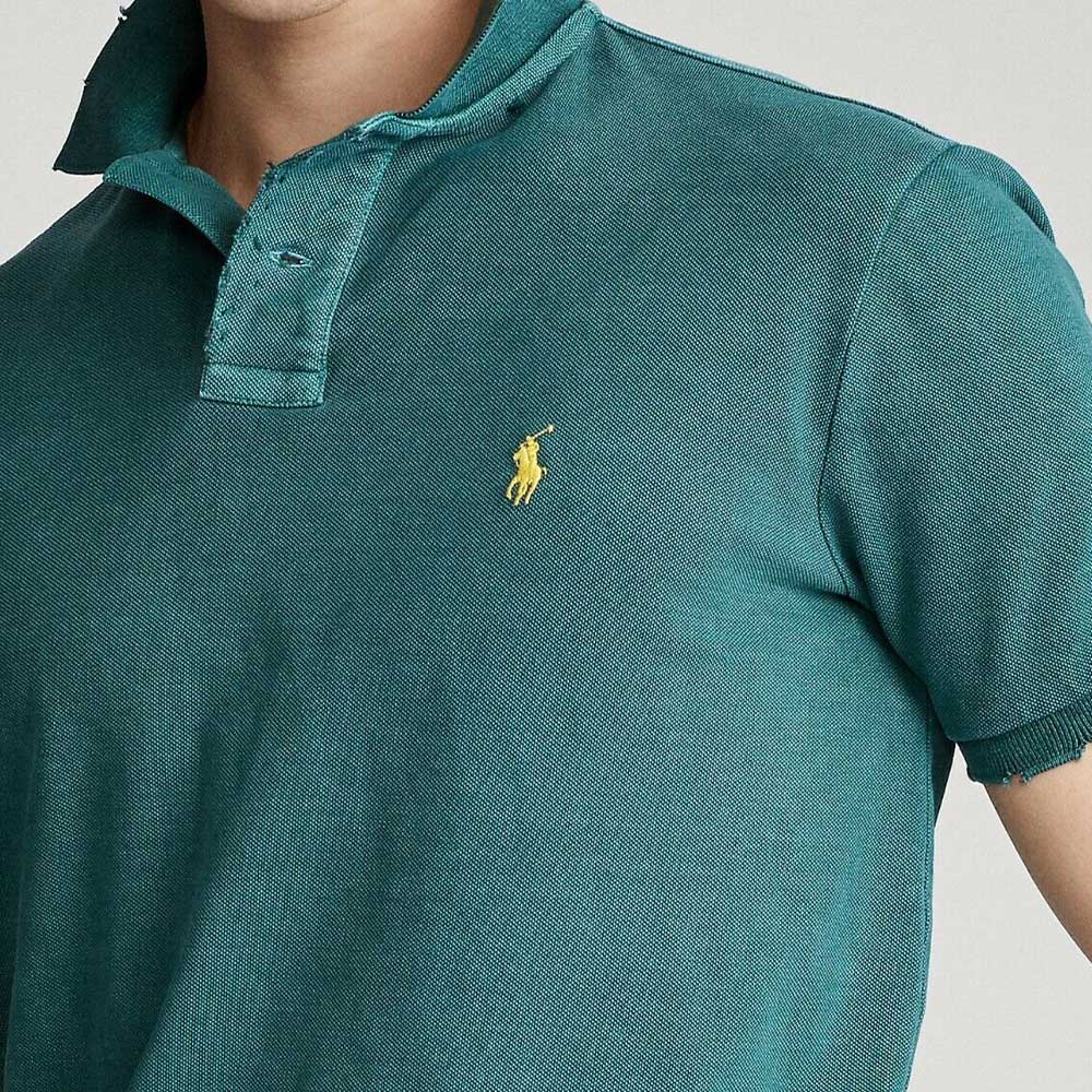 Polo Ralph Lauren Solid Color Pony Embroidered Casual Short Sleeve Polo Shirt Men tops Green 710670136-045