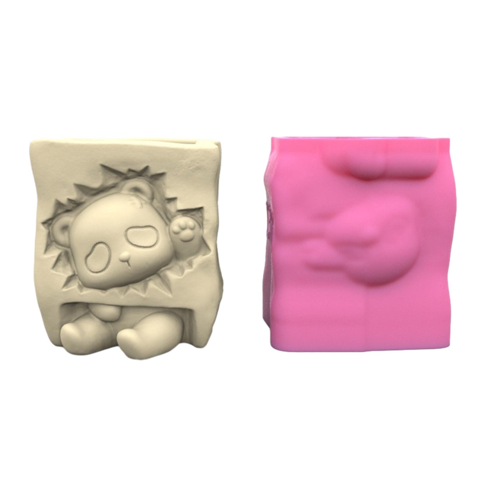 

Cute Panda Shaped Planter Vase Moulds Cements Mould Silicone Material for DIY Hand-Making Succulent Plant Flowerpot Vase 1