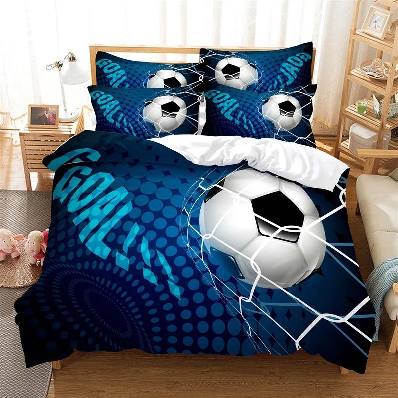 Football Bedding Set Competitive Sports Boy Duvet Cover Set King Quilt Cover Youth Children's Double Duvet Cover Bedding Set