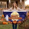 Halloween Fan Flag and Pumpkin Hanging Set for Outdoor Yard Decoration