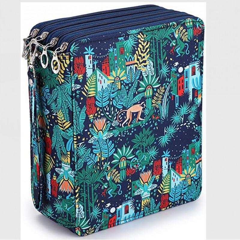 Large Capacity Art Pencil Case With 120/168 Slots PU Leather Handheld Bag Artists Students Sketching Drawing Supplies