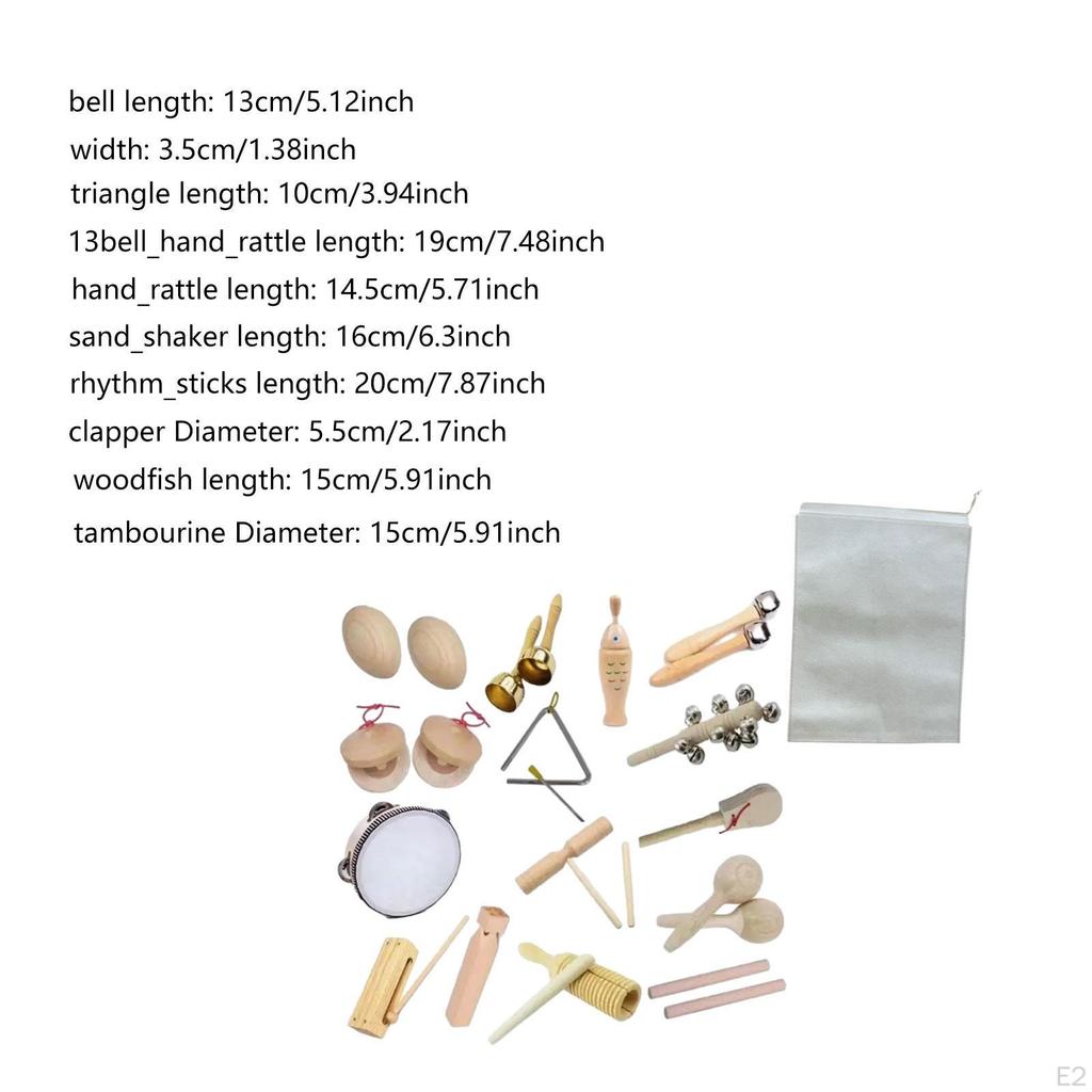 15Pcs Kids Musical Instruments Set Toys for Boy Girls Hand Eye Coordination Birthday