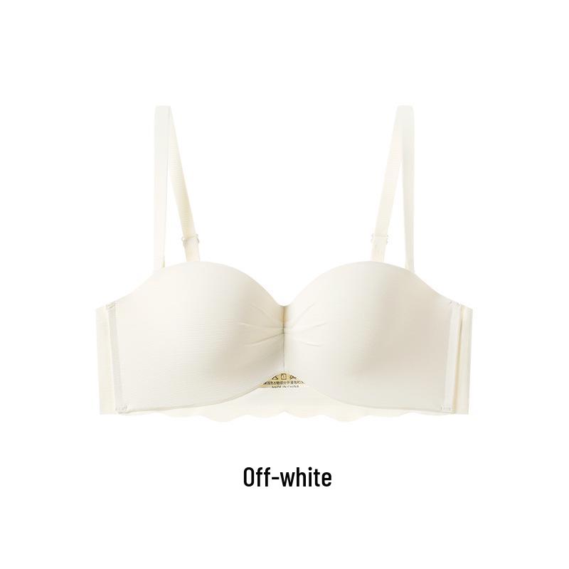 

Cool Comfort Half-Cup Pleated Bandeau Bra with Detachable Straps and Zero-Pressure Fit 34/75AB