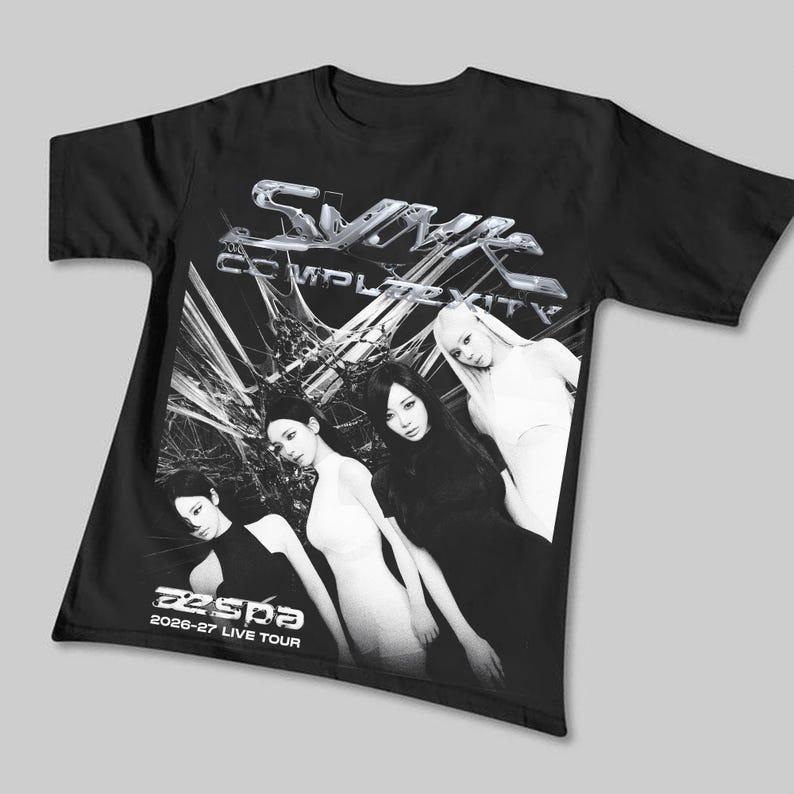 2026 Summer Fashion Trendy Retro AESPA Synk Complaexity Live Tour 2026 Shirt Aespa Lemonade Shirt Aespa Members Karina, Giselle, Ningning, Winter Tee 4XL