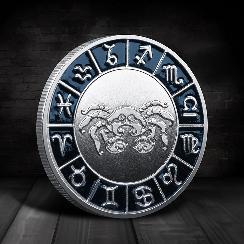 Zodiac Commemorative Medal, Constellation Coins, European and American Coins, Constellation Commemorative Coins, Lucky Coins, Zodiac Collection
